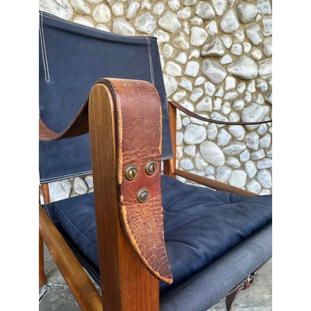 Textile KK47000 Safari Chair by Kaare Klint for Rud. Rasmussen, Denmark, 1960s For Sale - Image 7 of 17