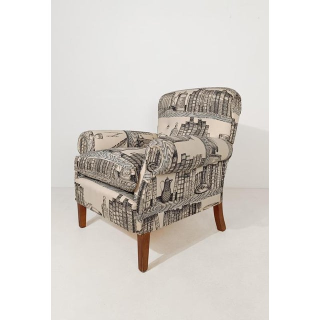 English Style Armchair with Fabric by Fornasetti, 1990s For Sale - Image 4 of 18