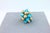 Early 21st Century Blue Turquoise Diamonds Golden Spheres Balls Christmas Bells Motif 18k Gold Ring, Size 7 For Sale - Image 5 of 18