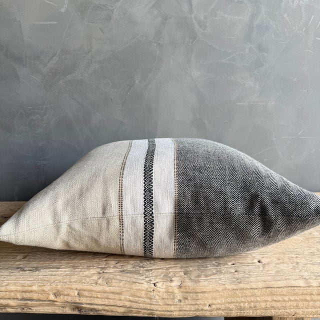 Not Yet Made - Made To Order Beeswax Stripe Pillow Cover 100% Belgian Linen For Sale - Image 5 of 5