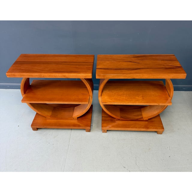 Pair of Art Deco Streamline Moderne Side Tables Attributed to A. A. Laun For Sale - Image 10 of 14