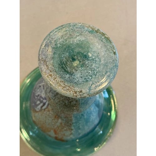 Vintage Signed Kosta Boda Blue Glass Pedestal Vase For Sale - Image 11 of 12