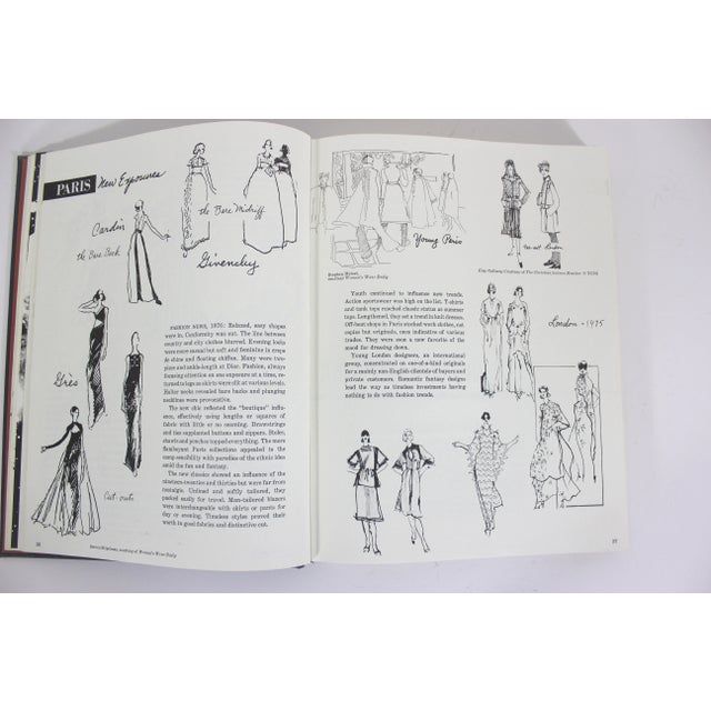 Blue 1977 Illustrating Fashion Blue Linen Hard Cover Book For Sale - Image 8 of 12