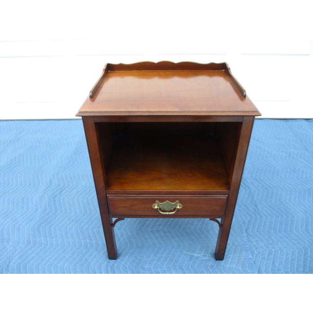 Kindel Cherry Chippendale One Drawer Nightstand For Sale - Image 13 of 13