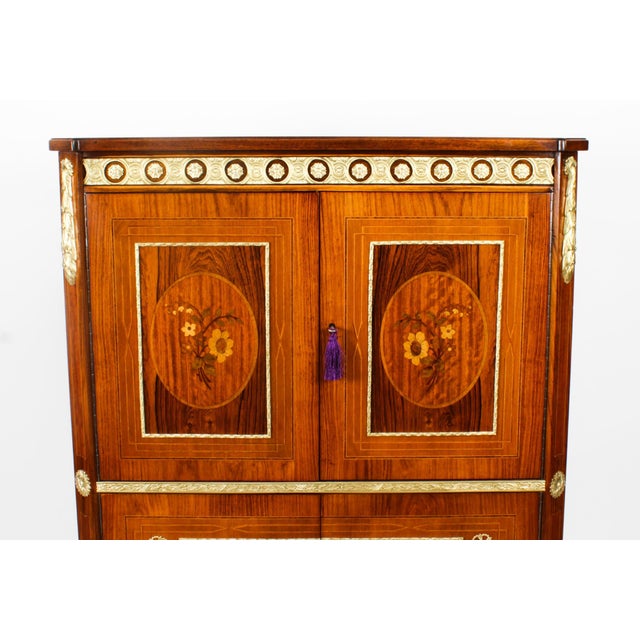 Vintage Meuble Francais Ormolu Mounted Burr Walnut Cocktail Cabinet, 20th Century For Sale - Image 4 of 18