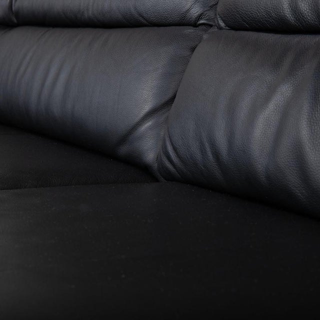 Sleepoly Two-Seater Sofa in Black Leather from Himolla For Sale - Image 4 of 14