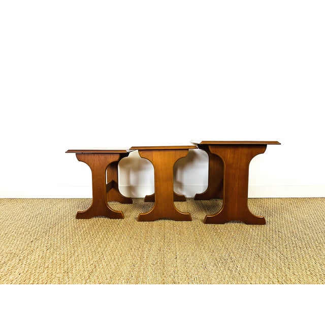 Scandinavian Teak Nesting Tables, 1960s, Set of 3 For Sale - Image 10 of 17