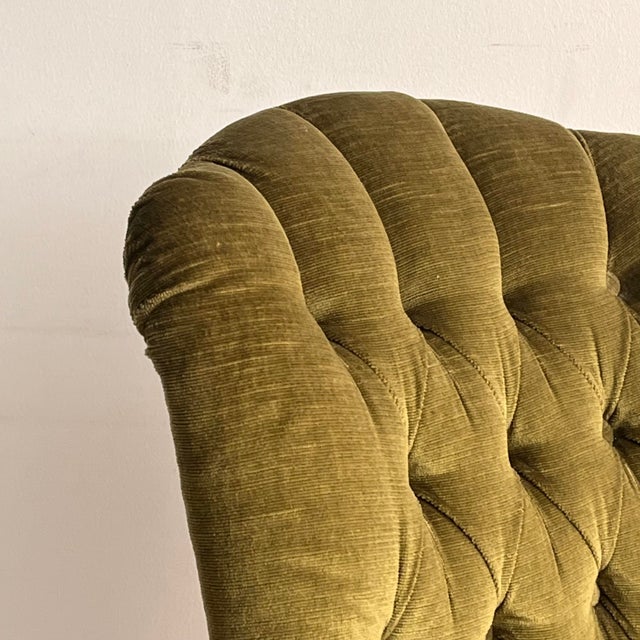 Vintage Italian Bedroom Chairs in Green Velvet, 1960s, Set of 2 For Sale - Image 6 of 11