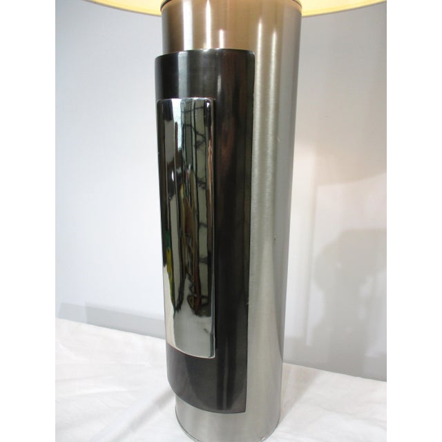 Mid 20th Century Laurel 1970's Stainless Chrome Table Lamp For Sale - Image 5 of 11