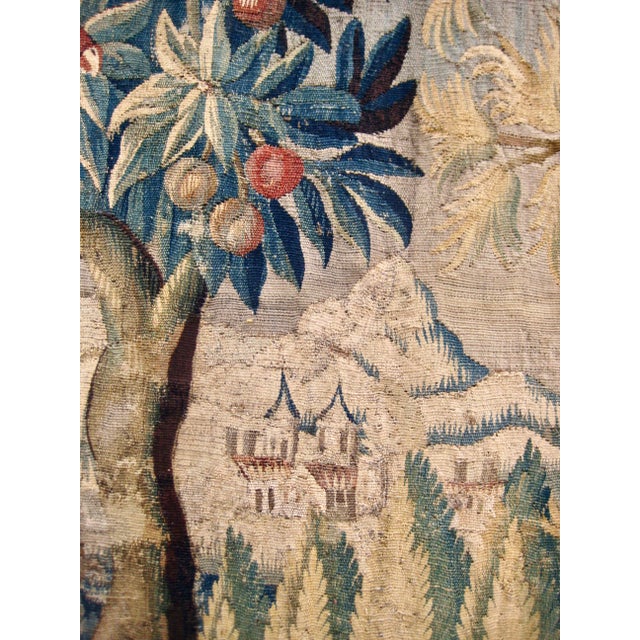 French Aubusson Verdure Two Peacocks, Parrot and Boats 18 Century For Sale - Image 13 of 17