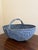 Wood Early 20th Century American Blue Splint Oak Gathering Basket For Sale - Image 7 of 10