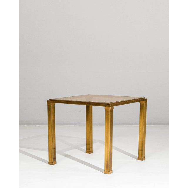 20th Century French Pierre Vandel Style Brass & Glass Coffee Table For Sale - Image 10 of 18