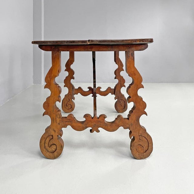 Italian Wooden Fratino Table with Decorated Legs, 1700s For Sale - Image 4 of 18