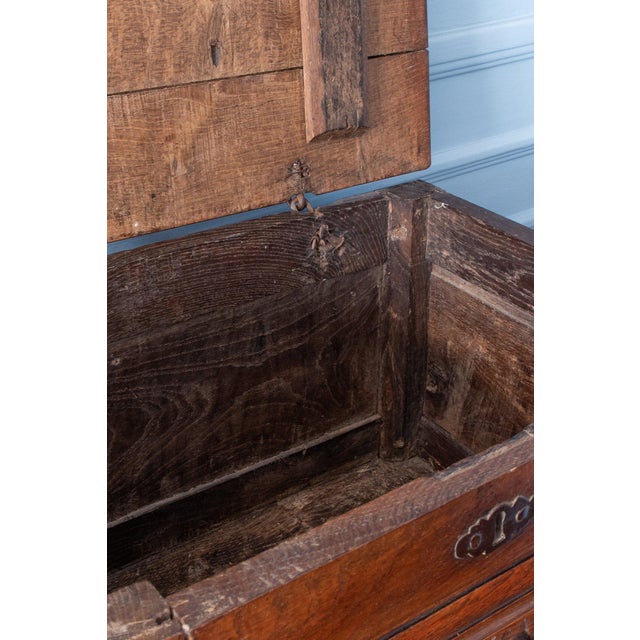 French Renaissance Chest in Carved Oak, 1600s For Sale - Image 13 of 14