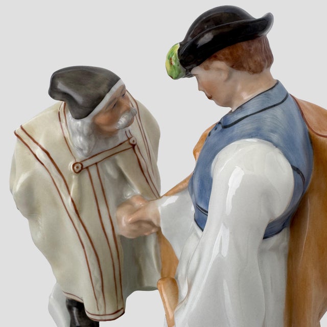 A striking vintage Herend porcelain figural group titled “Farewell,” model No. 5506, designed by Hungarian sculptor János...