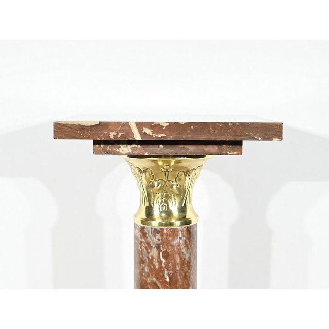 Stone Red Marble Column, Late 19th Century For Sale - Image 7 of 18