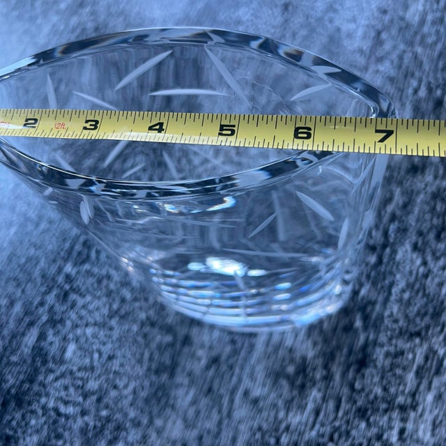 Transparent Late 20th Century Nambe Crystal Pocket Vase With Confetti Like Etching For Sale - Image 8 of 10