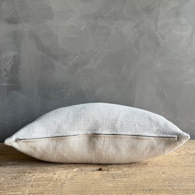 Otis Linen Snow Lumbar Pillow With Down Insert For Sale - Image 4 of 6