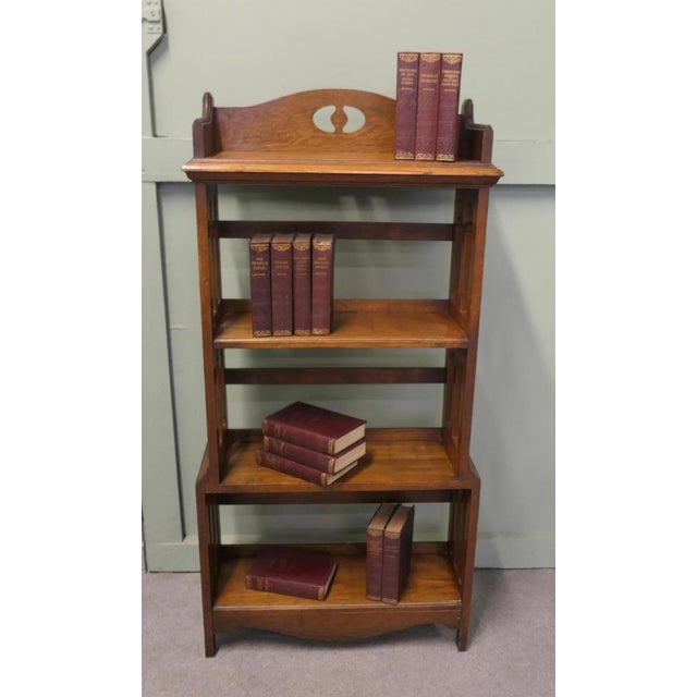 Late 19th Century Art and Crafts Open Front Bookcase in Golden Oak, 1880 For Sale - Image 5 of 8