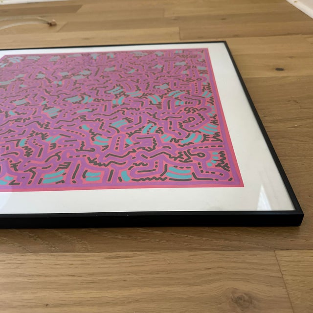 Keith Haring Vintage Keith Haring 1986 Poster | Untitled Pink Dancers 1984 | Nouvelles Images France | Original Vintage Pop Art Poster For Sale - Image 4 of 4