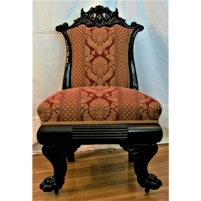 French 1800s Napoleon III French Empire Slipper Chair For Sale - Image 3 of 11