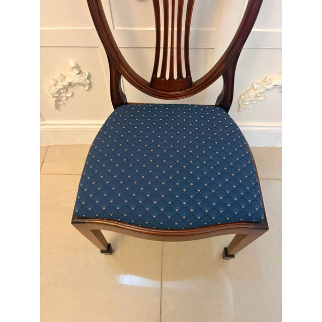 Antique Mahogany Shield Back Dining Chairs and Carvers, 1920, Set of 12 For Sale - Image 17 of 18
