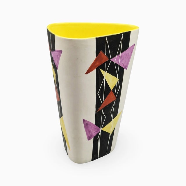 Mid-Century Modern Hand-Painted Ceramic Model 217 Vase from Vallauris, France, 1950s For Sale - Image 4 of 18
