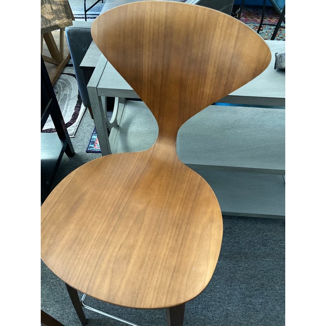 Norman Cherner Authentic, Mid-Century Modern Walnut Cherner Wood Base Counter Stools For Sale - Image 4 of 5