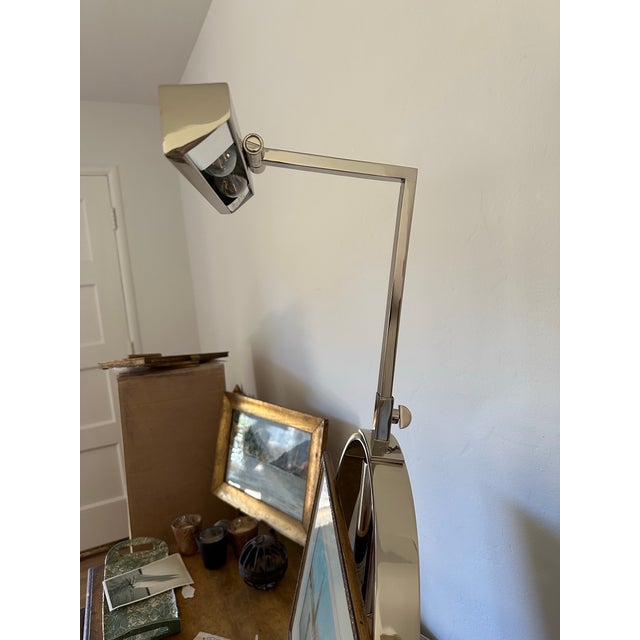 Late 20th Century RL Polished Nickel Easel Lamp For Sale - Image 10 of 10
