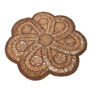 Handwoven Natural Jute Round Rug - 8 Foot For Sale