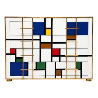 Four-Drawer Murano Glass Chest of Drawers, 1980s For Sale