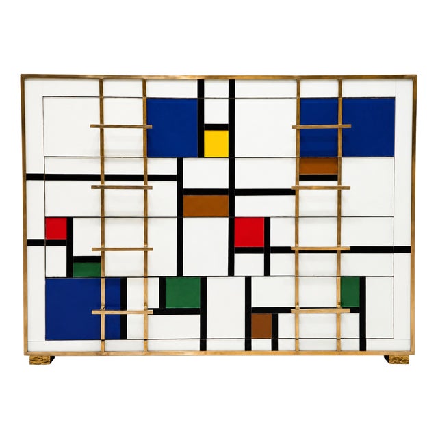 Four-Drawer Murano Glass Chest of Drawers, 1980s For Sale