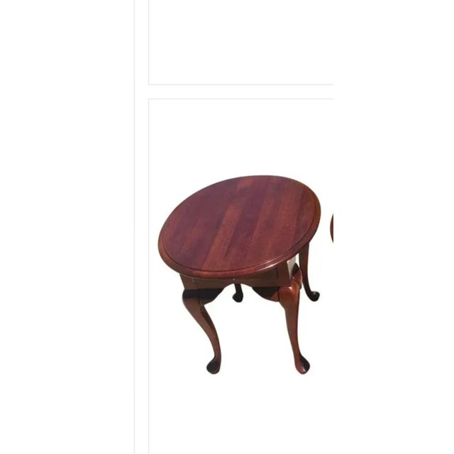 Pennsylvania House Queen Anne Oval Solid Cherry Side Tables For Sale - Image 4 of 8