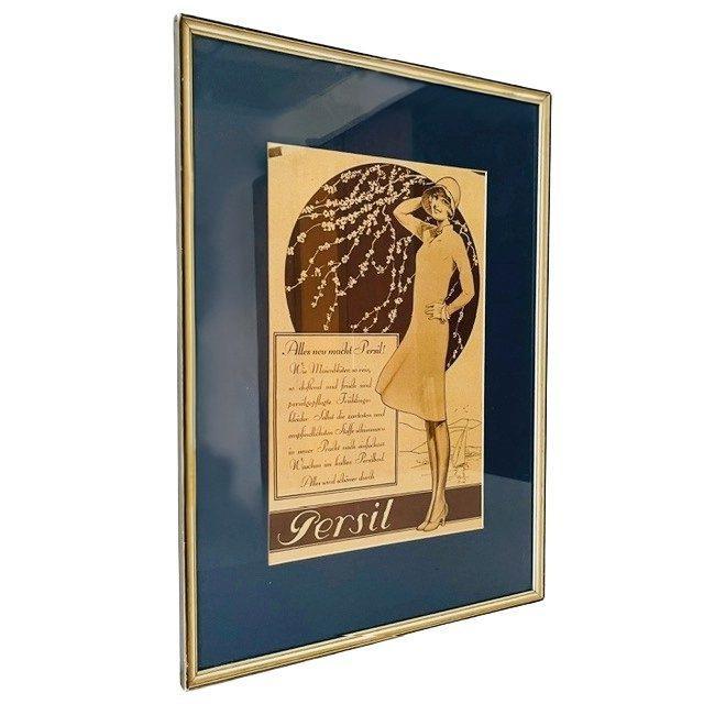 Vintage Art Deco Framed Persil Advertising, 1920s For Sale - Image 3 of 6