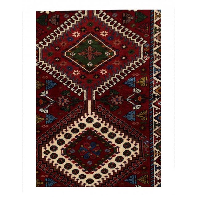 The pile used in Yalameh rugs is very fine, particularly in comparison to other tribal designs, using soft wool based on a...