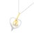 Contemporary Espira 10K Two-Tone Yellow & White Gold .03 Cttw Diamond-Accented Round-Cut Diamond Swirl Open Heart 18" Pendant Necklace (I-J Color, I2-I3 Clarity) For Sale - Image 3 of 5