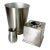 1990s Vintage Contemporary Modern Nickel Satin Finish Bathroom Wastebasket, Tissue Box Cover - Set of 3 For Sale