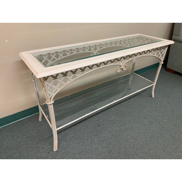 Shabby Chic Metal Glass Console Table Chairish