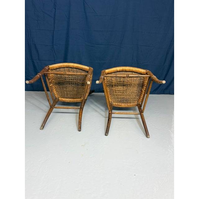Brown Antique Late 19th Century Victorian Walnut Bedroom Chairs, Set of 2 For Sale - Image 8 of 10