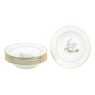 20th Century Large Deep Plates with Bird Motifs from Royal Copenhagen, Set of 6 For Sale