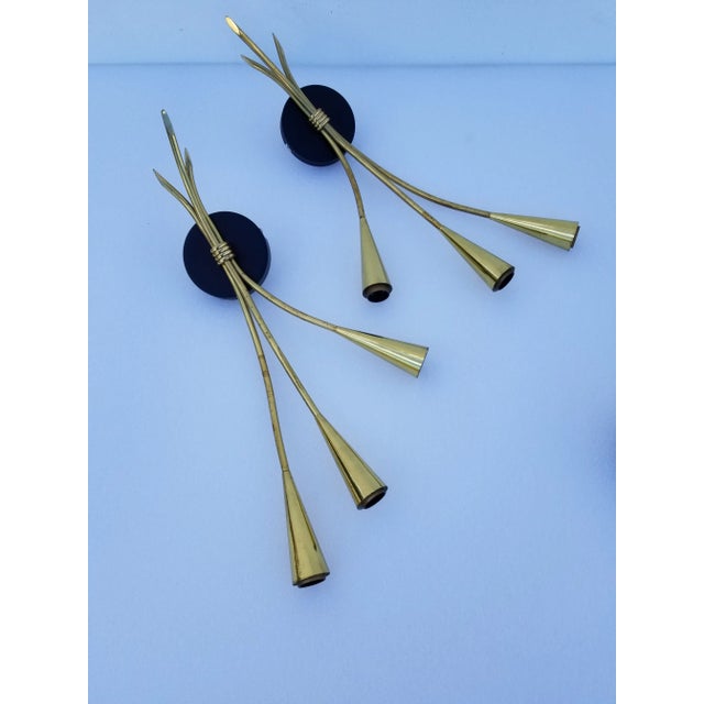 Mid-Century Modern 1960s Maison Arlus 3 Arms Sconces - a Pair For Sale - Image 3 of 7