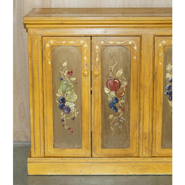 French Hand Painted Pine Housekeepers Sideboard, 1860s For Sale - Image 3 of 18