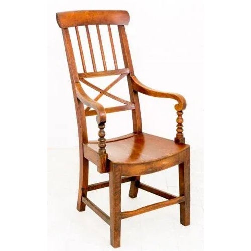 Wood Farmhouse Elm Armchair, 1800s For Sale - Image 7 of 7