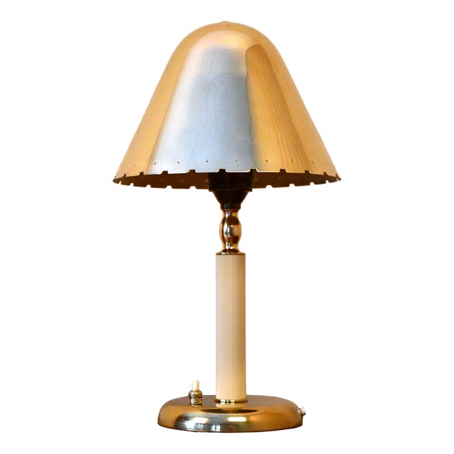Very Rare Swedish Grace Period, Brass Table Lamp by Harald Notini for Böhlmarks 1930s For Sale