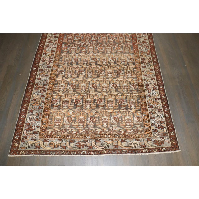 Brown Malayer Paisley Gallery Runner rug no. j5193 For Sale In New York - Image 6 of 9