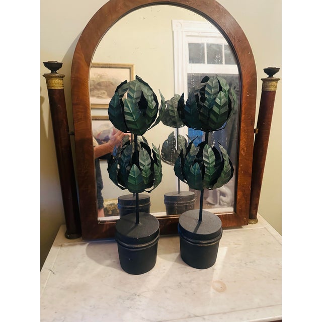 1960s Vintage Tole Topiaries, a Pair For Sale - Image 5 of 8