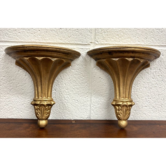 Vintage Hoda H050 Neoclassical Style Wall Shelves Corbels - Pair For Sale - Image 4 of 10