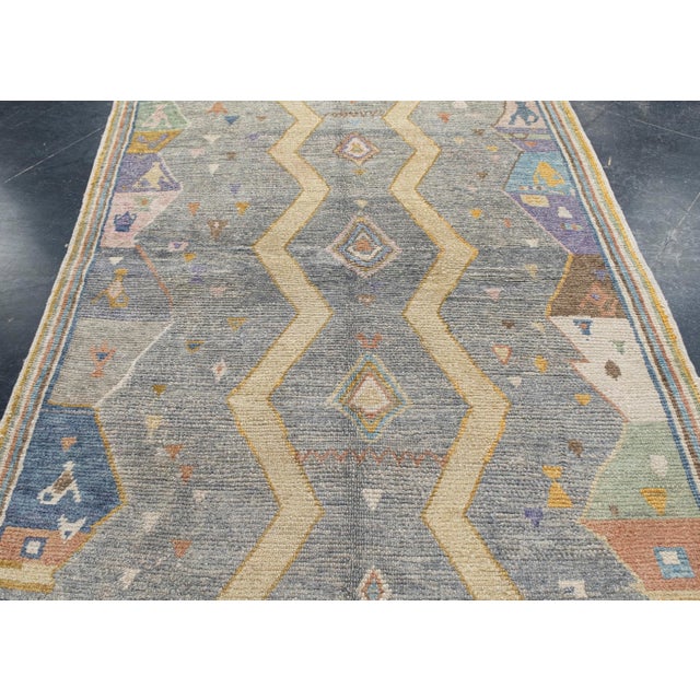 Textile Turkish Oushak Rug Multicolor Handwoven Rug 5'4" X 7'7" For Sale - Image 7 of 9