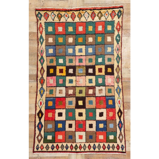 Vintage Persian Lori Checkerboard Rug - 03'10 X 06'01 For Sale - Image 9 of 9