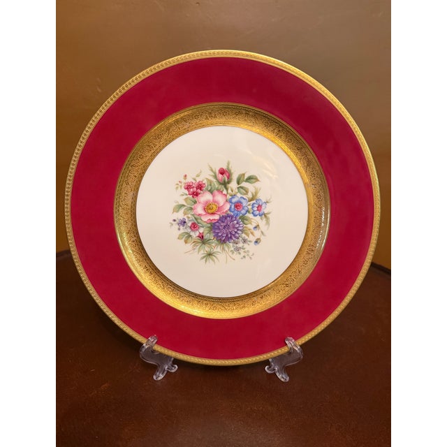 Rosenthal Bavaria #5554 Red and Gold Dinner Plates 11" - Set of 12 ca.1939 For Sale - Image 12 of 16